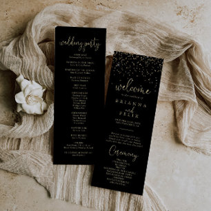 Programa Casamento Dourado de Rico de Caligrafia Confetti