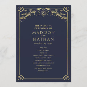 Programa Casamento Dourado e Marinho Tarot Elegante