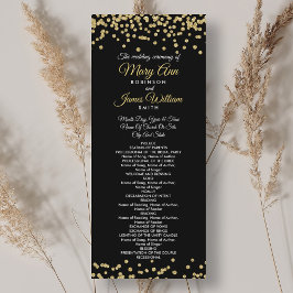 Programa Casamento Dourado Faux Glitter Confetti B