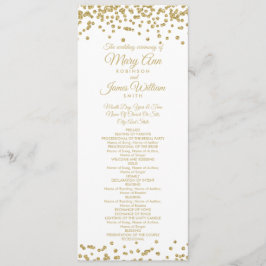 Programa Casamento Dourado Faux Glitter Confetti W