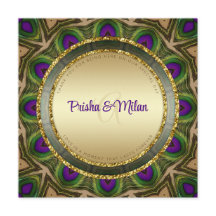 Casamento Dourado Índio Purple Green - Penas de Pé