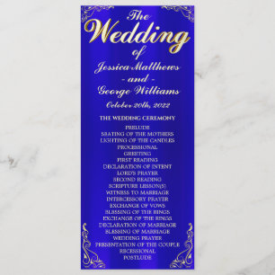 Programa Casamento dourado régio elegante da tipografia