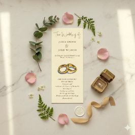 Programa Casamento Dourado Rings Elegante Creme e Brown