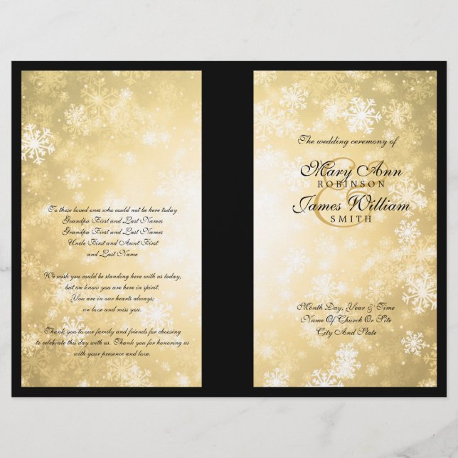 Programa Casamento Dourado Winter Wonderland Spark (Frente)