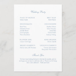 Programa Casamento Dusty Blue Monograma Wreath