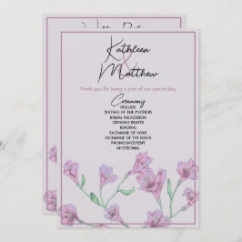 Programa Casamento Dusty Pink Floral Watercolor