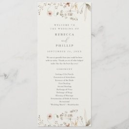 Programa Casamento Elegante Boho com Flores Silvestres