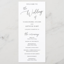 Programa Casamento Elegante Branco Clássico Simples