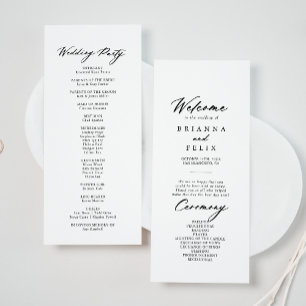 Programa Casamento Elegante Chic Calliographic