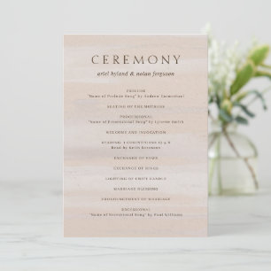 Programa Casamento Elegante com Aquarela Neutra Moderna