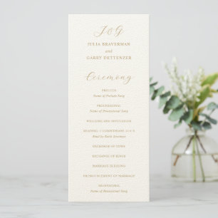 Programa Casamento Elegante com Marfim e Ouro Tradicional