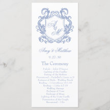 Casamento Elegante com Monograma e Brasão em Azul 