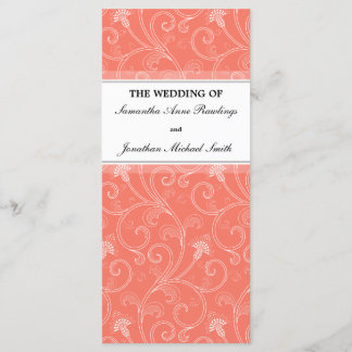Programa Casamento - Elegante Coral Orange Victori