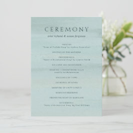 Programa Casamento Elegante de Aquarela Verde Moderna