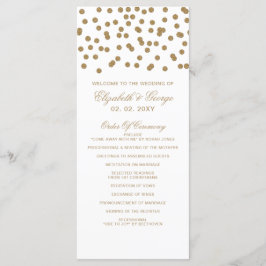 Programa Casamento Elegante de Confetti Dourado Branco