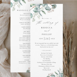 Programa Casamento Elegante de Eucalyptus Watercolor