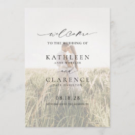 Programa Casamento Elegante de Foto Branco e Preto Clássico