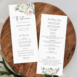 Programa Casamento Elegante De Pênia Branca Floral Blush