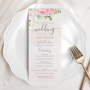 Programa Casamento Elegante De Peões Florais De Cor D'Água 