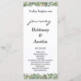Programa Casamento Elegante de Watercolor Greenery
