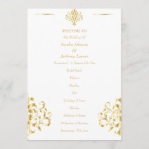 Casamento Elegante em Dourado e Branco com Damasko