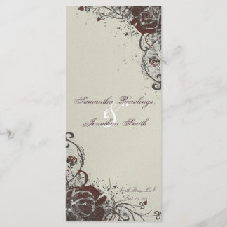 Programa Casamento - Elegante Ivory Red Shattered