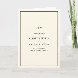 Programa Casamento Elegante Monograma Amarelo Manteiga Mode