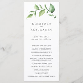 Programa Casamento Elegante Rustic Watercolor