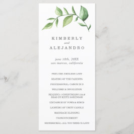 Programa Casamento Elegante Rústico com Aquarela de Verdura