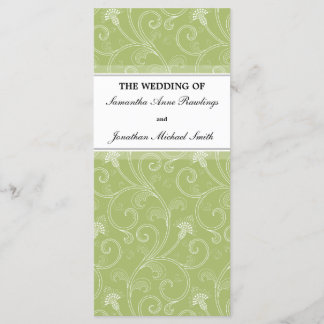 Programa Casamento - Elegante Sage Green Victorian