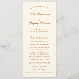 Programa Casamento Elegante Simples De Cobre De Marfim