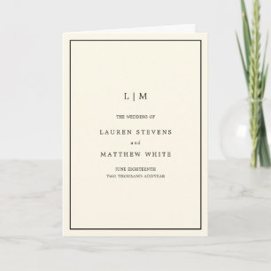 Programa Casamento Elegante Simples De Creme Monograma