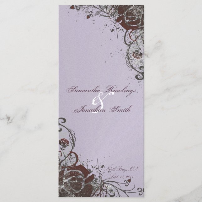 Programa Casamento Elegante Vermelho Roxo Vermelho (Frente)