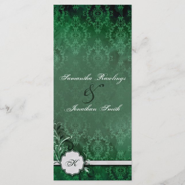 Programa Casamento - Elegante Vintage Monograma Da (Frente)
