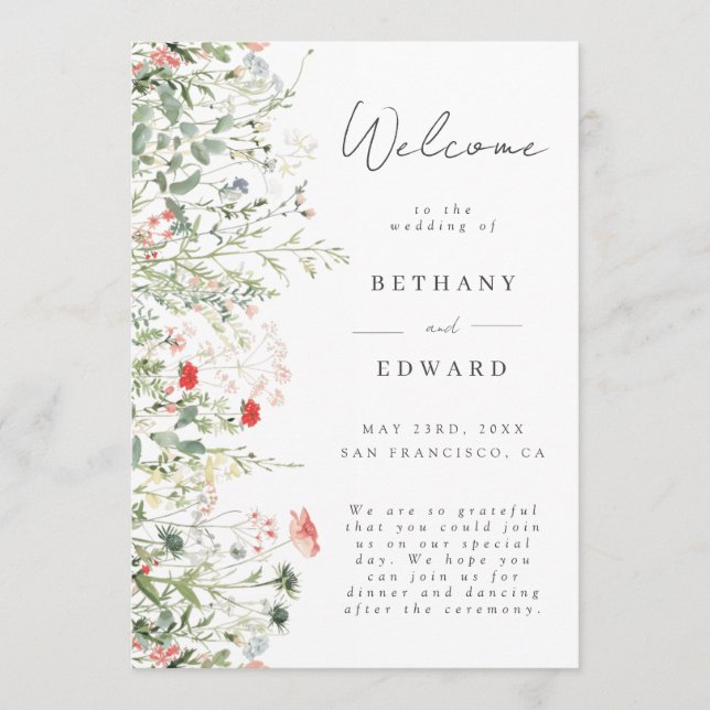 Programa Casamento em Prado de Flores Silvestres (Frente)