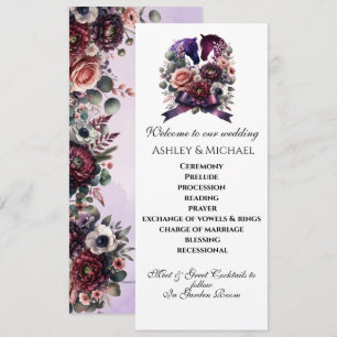 Programa Casamento Equestre Elegante Watercolor