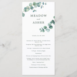Programa Casamento Eucalyptus Adelaide Watercolor