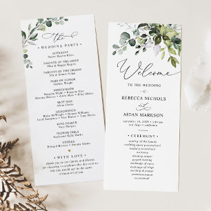 Programa Casamento Eucalyptus com Aquarela Verde