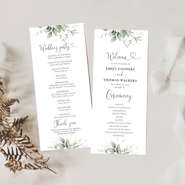 Programa Casamento Eucalyptus Leaf Greenery (Criador carregado)
