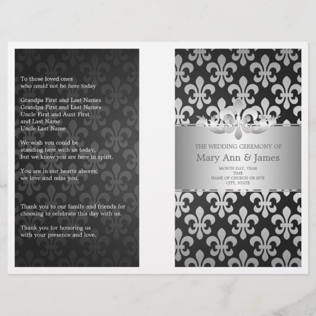 Programa Casamento Fleur De Lis Black (Frente)