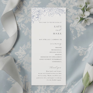 Programa Casamento Floral Azul Delicado