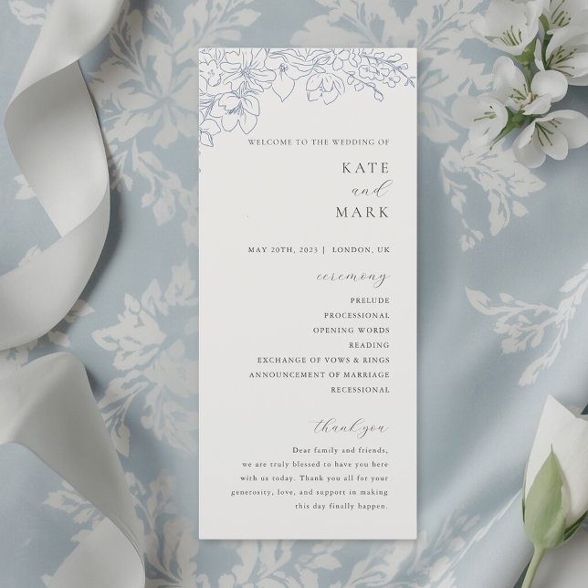 Programa Casamento Floral Azul Delicado (Criador carregado)