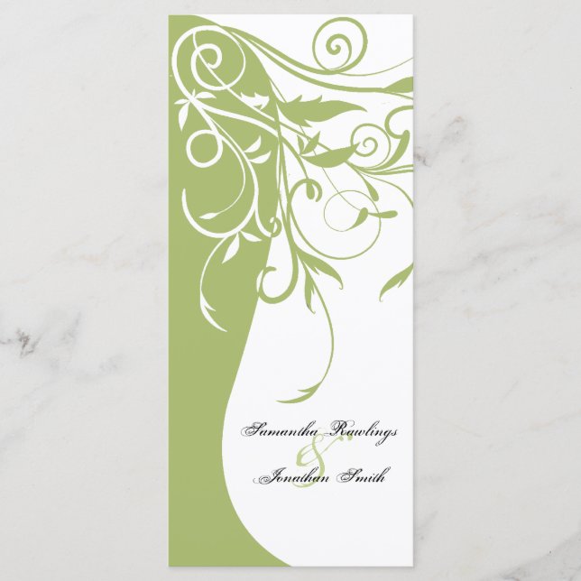 Programa Casamento - Floral Contrastante Verde Sag (Frente)
