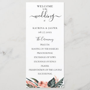 Programa Casamento Floral Coral de Trópicos Modernos