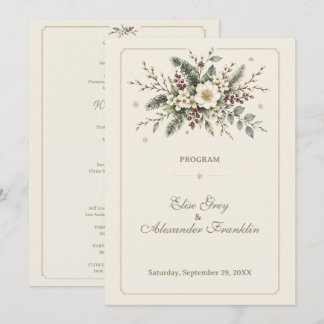 Programa Casamento Floral de Aquarela Botânica de Inverno