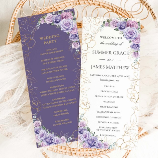 Programa Casamento Floral de Arte da Linha de Lavanda Lilás (Criador carregado)