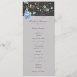 Programa Casamento Floral de Chalkboard Azul Hibiscus e Swa