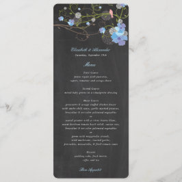 Programa Casamento Floral de Chalkboard Azul Hibiscus e Swa