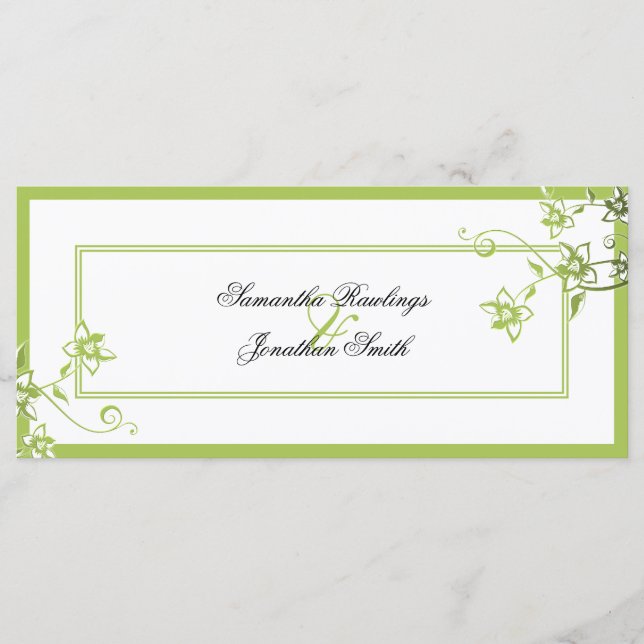 Programa Casamento - Floral de Delicado Verde e Br (Frente)