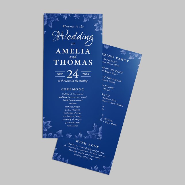 Programa Casamento Floral de Elegante Dusty French Blue Vin (Criador carregado)
